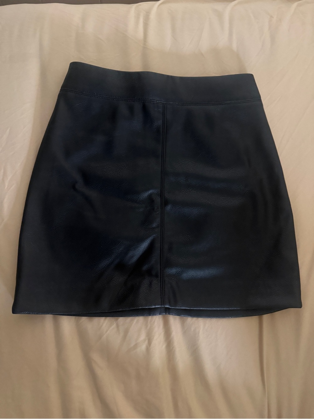 H&M Black Faux Leather Mini Skirt